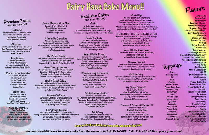 Ice Cream Cakes Dairy Haus Saratoga